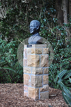 Nelson Mandela statue at from Kirstenbosch National Botanical Garden Editorial Stock Photo